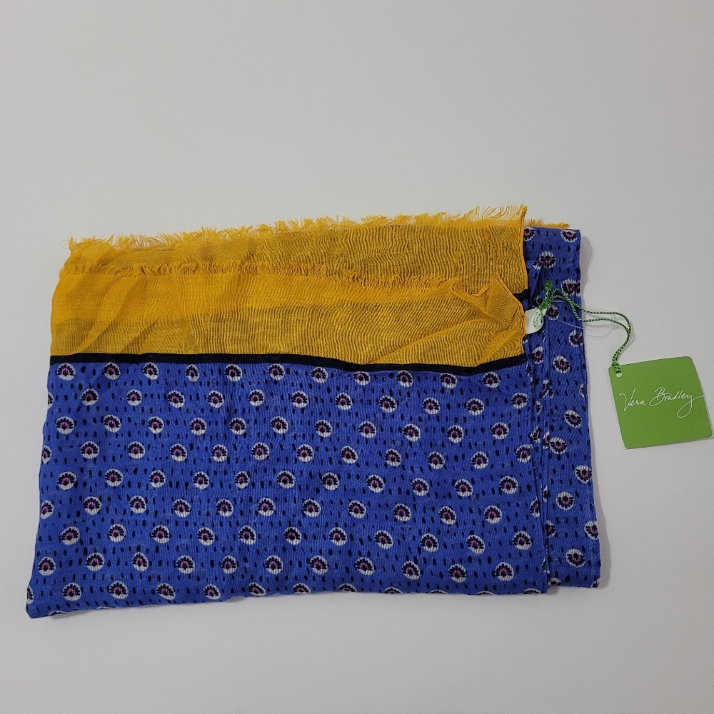 Vera Bradley soft fringe scarf Rio Rosie Blue